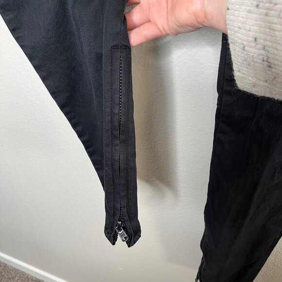 Essentials Black Twill Drawstring Skinny Pants Ankle Zip Mens Medium - Picture 4 of 12